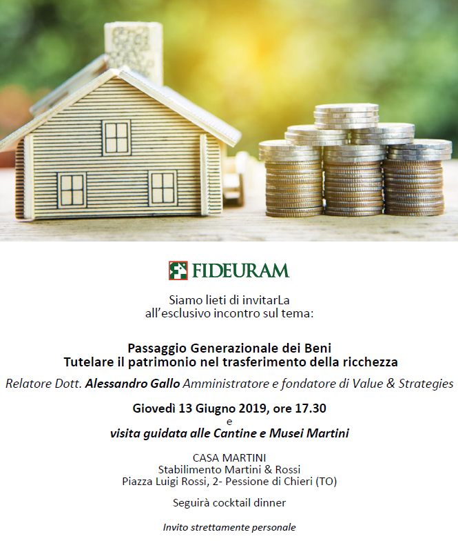 Locandina Fideuram Martini Invito Fideuram Martini